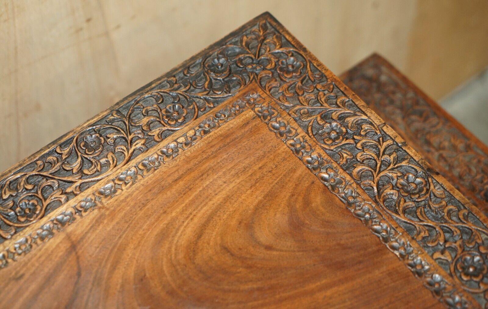FINE LARGE ANTIQUE HAND CARVED LiBERTY LONDON MOORISH OCCASIONAL CENTRE TABLE For Sale 12