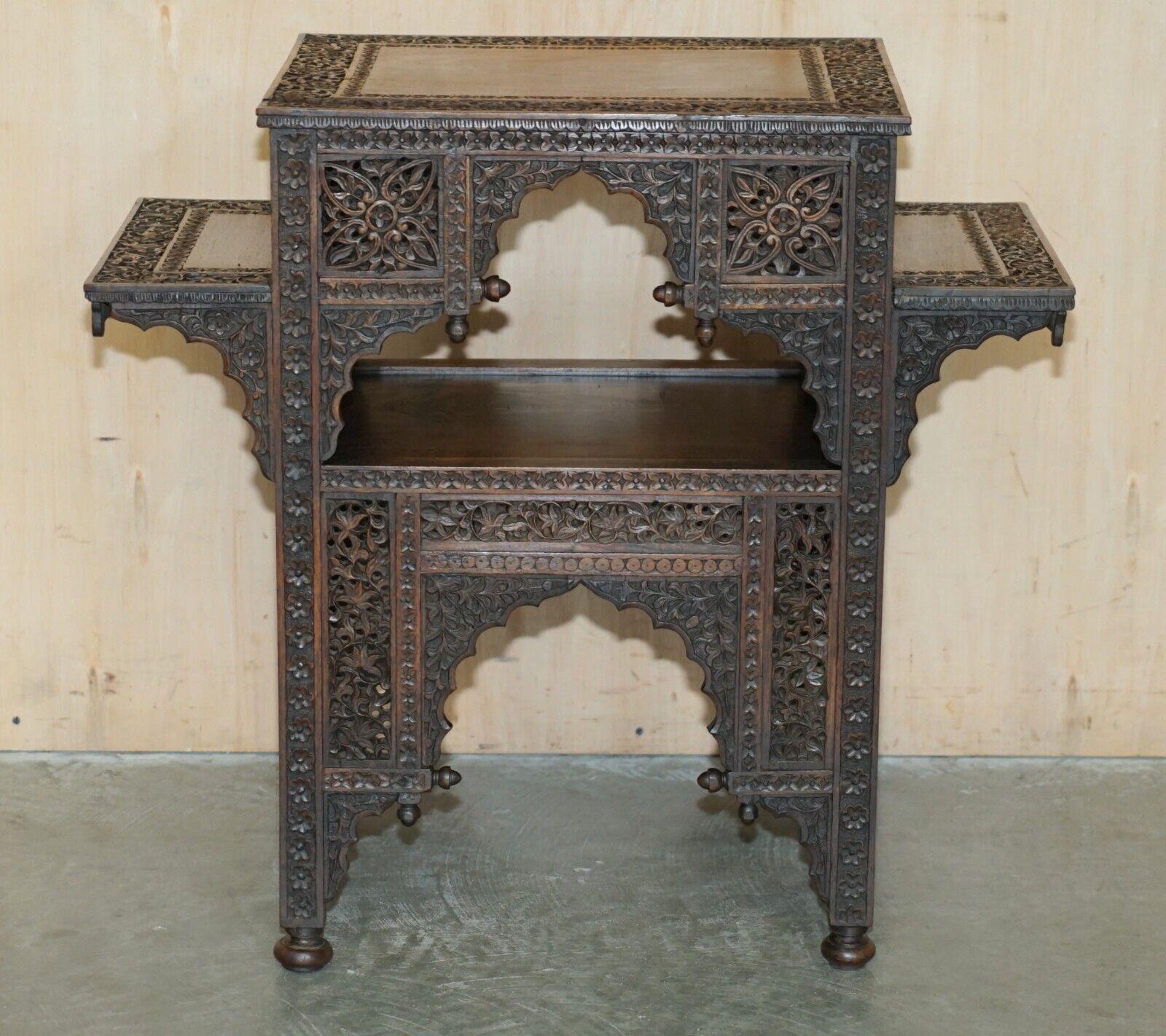 Victorian FINE LARGE ANTIQUE HAND CARVED LiBERTY LONDON MOORISH OCCASIONAL CENTRE TABLE For Sale