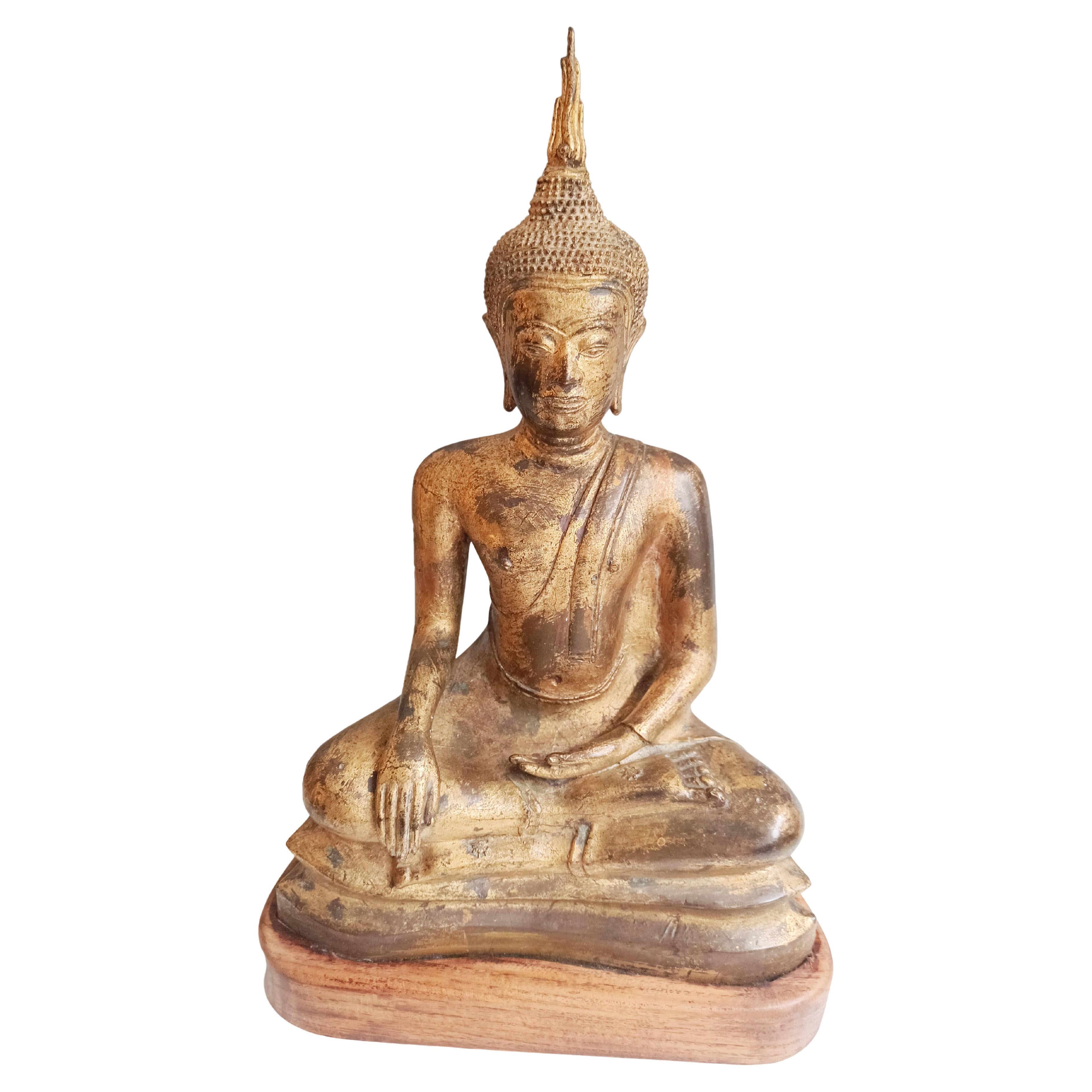 Fine Large Antique Thai Gilt Bronze Buddha – Ayutthaya Style 19th Century