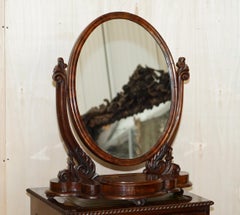 Fine Large Antique Victorian Hardwood Dressing Table / Table Top Cheval Mirror