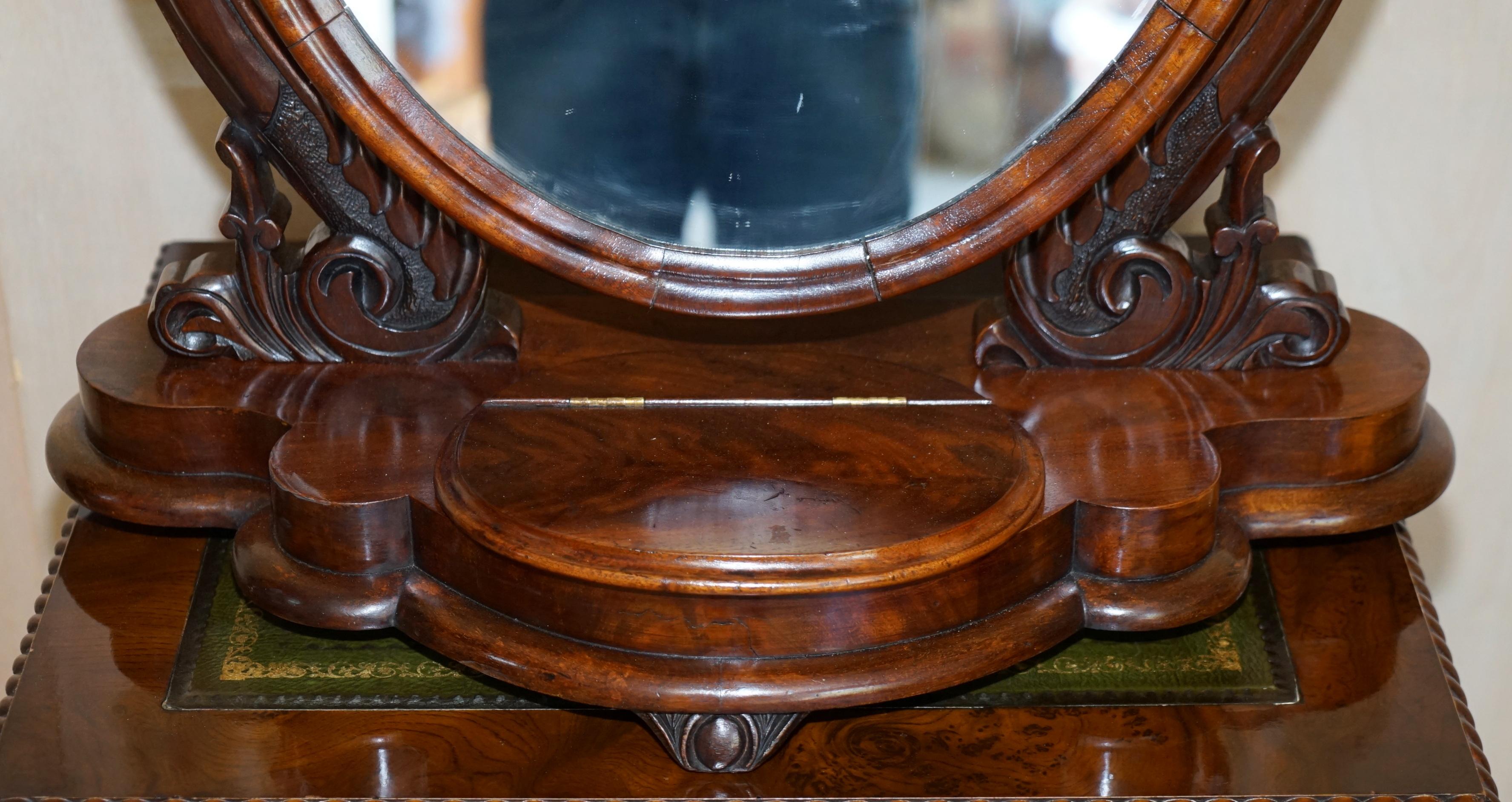 High Victorian Fine Large Antique Victorian Hardwood Dressing Table / Table Top Cheval Mirror