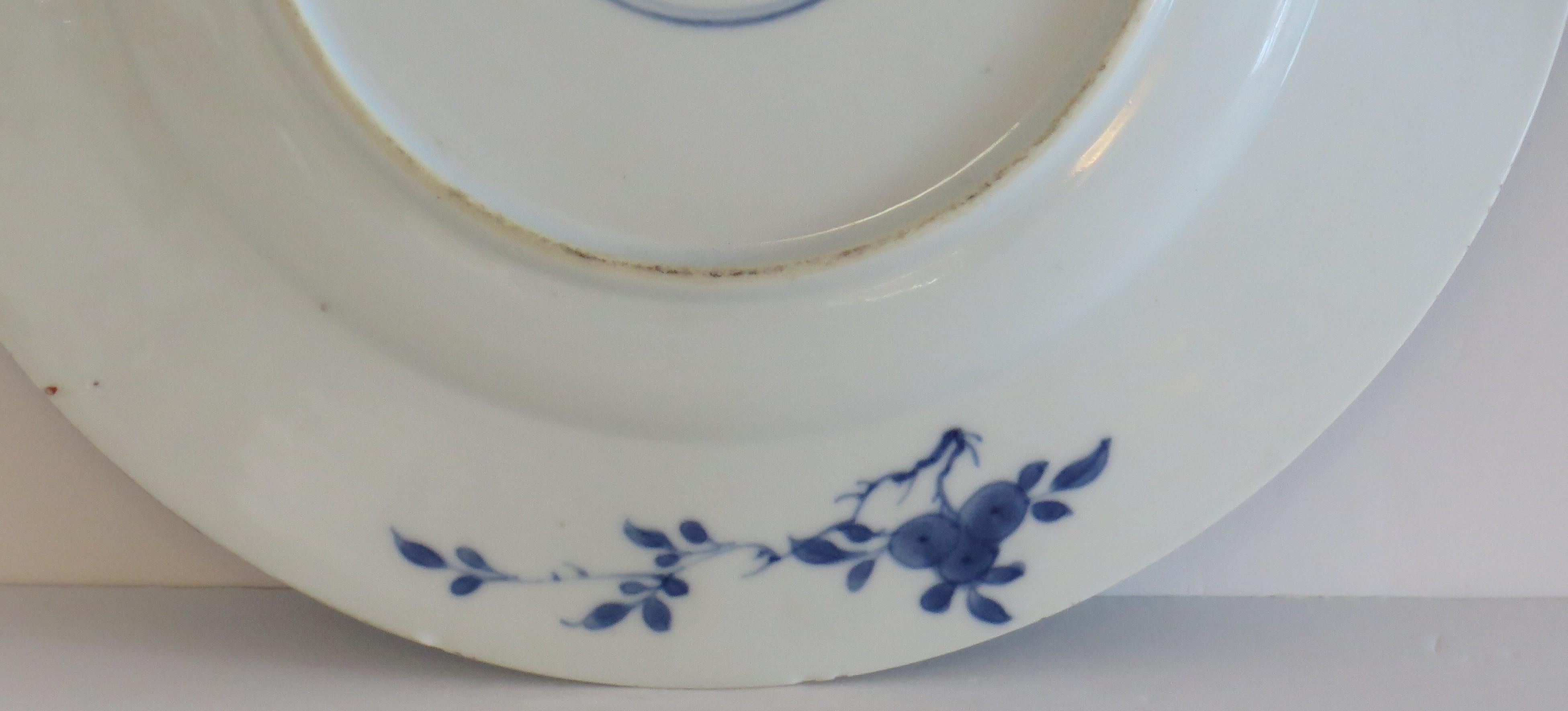 Kangxi marked Chinese Large Plate Porcelain Blue & White, Circa 1700 4