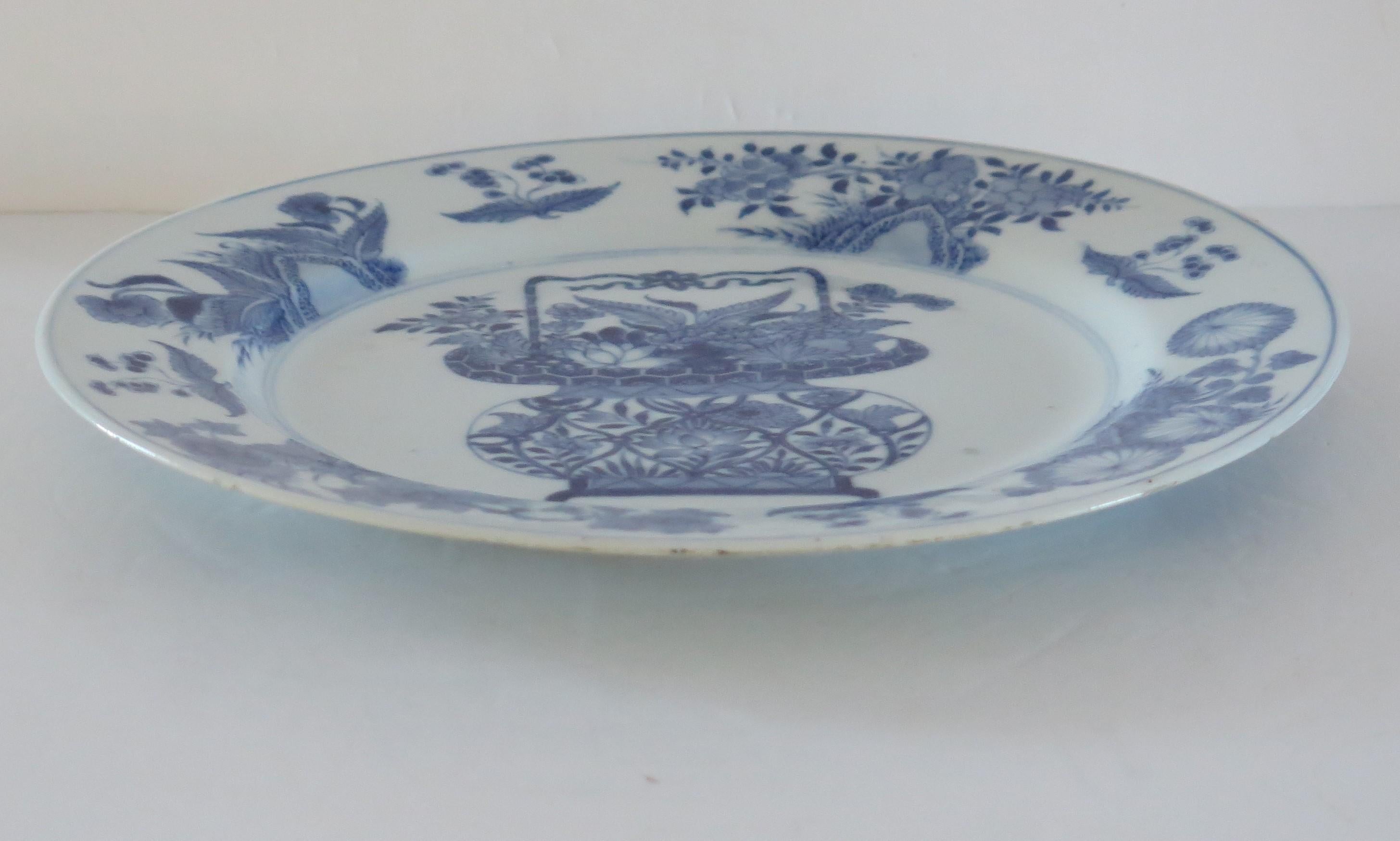 Kangxi marked Chinese Large Plate Porcelain Blue & White, Circa 1700 5