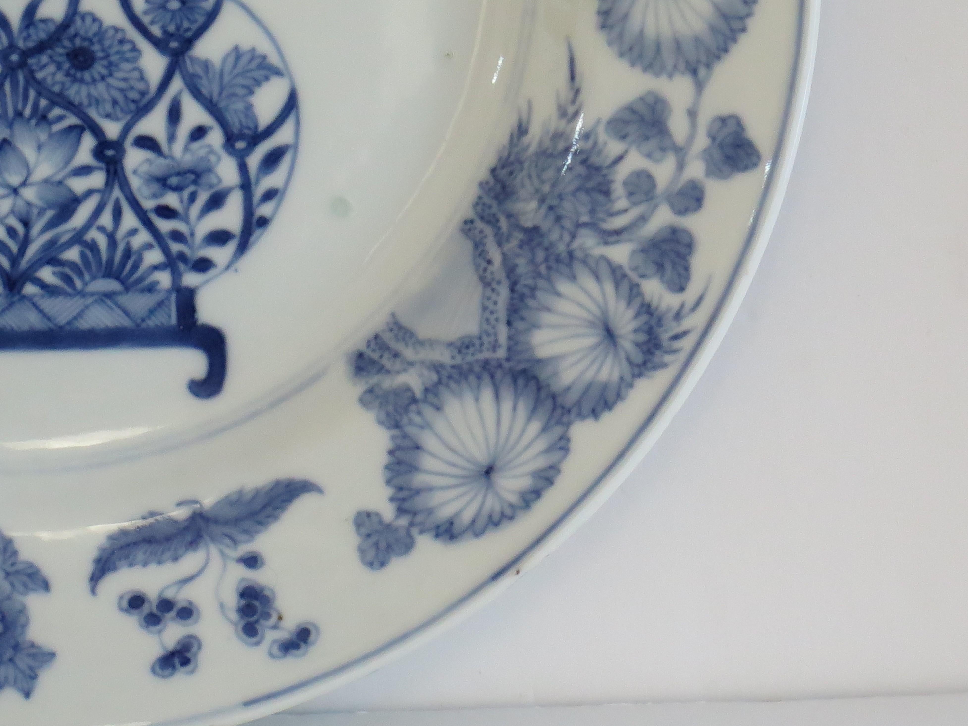 17th Century Kangxi marked Chinese Large Plate Porcelain Blue & White, Circa 1700