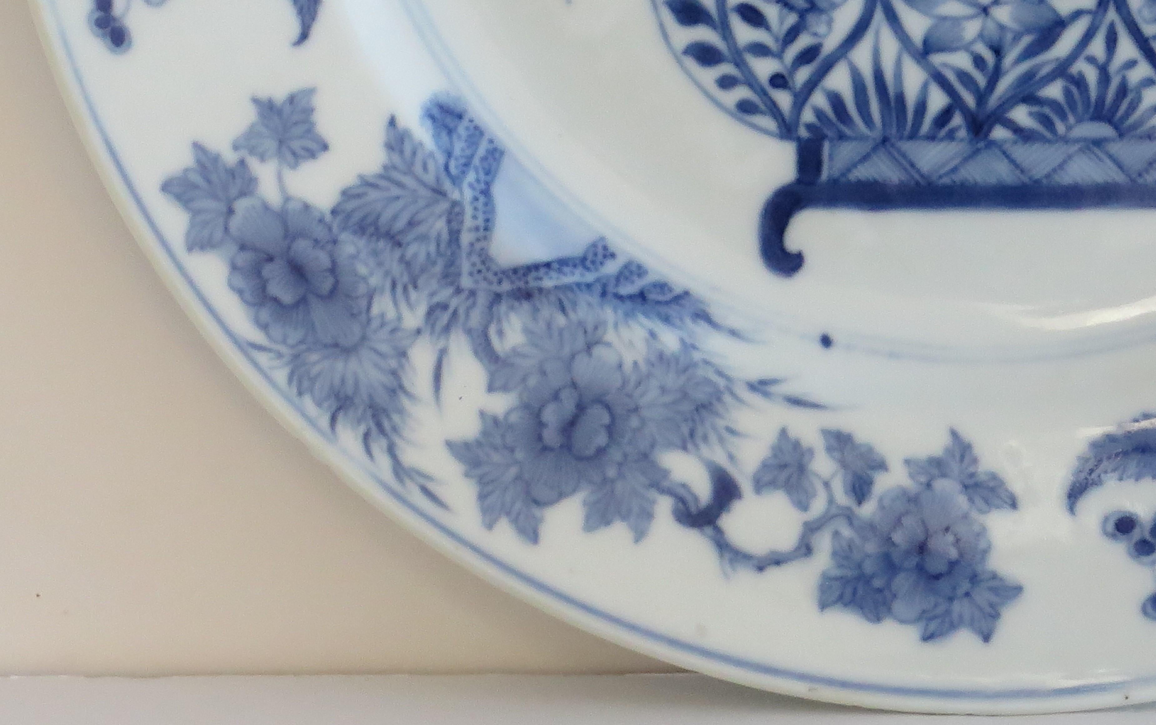 Kangxi marked Chinese Large Plate Porcelain Blue & White, Circa 1700 1