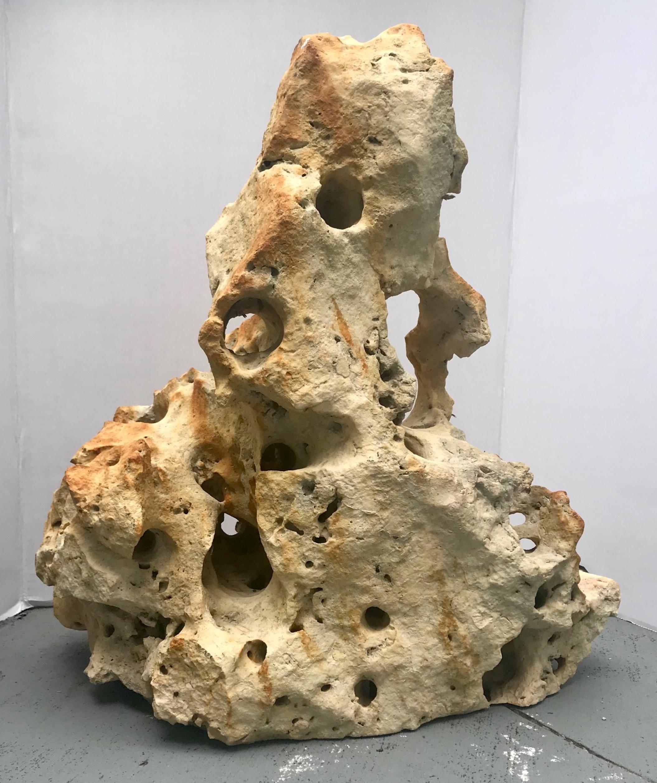 Hand-Carved Fine Large Chinese Taihu Scholar Limestone Rock