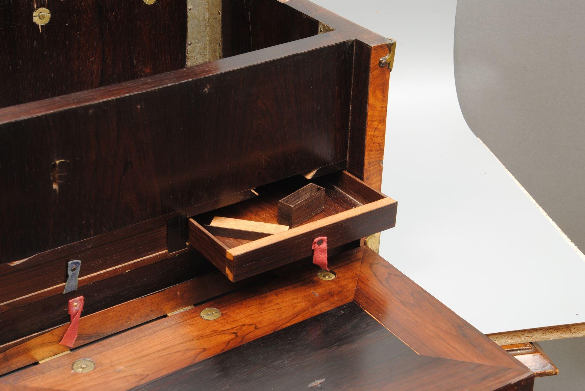 Brass Fine Large Example Of A Kingwood Oyster Veneer Coffre Fort For Sale