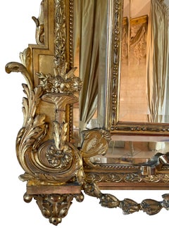 Fine Large French Gilt Wood Mirror