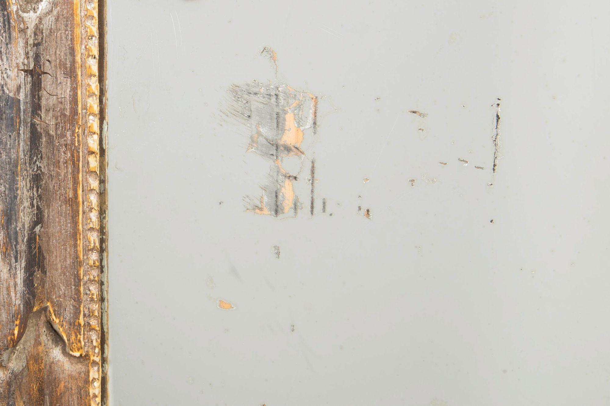 Feine große italienische Rokoko Silber vergoldet geschnitzt antiken Wandspiegel um 1870 im Zustand „Gut“ im Angebot in Shippensburg, PA