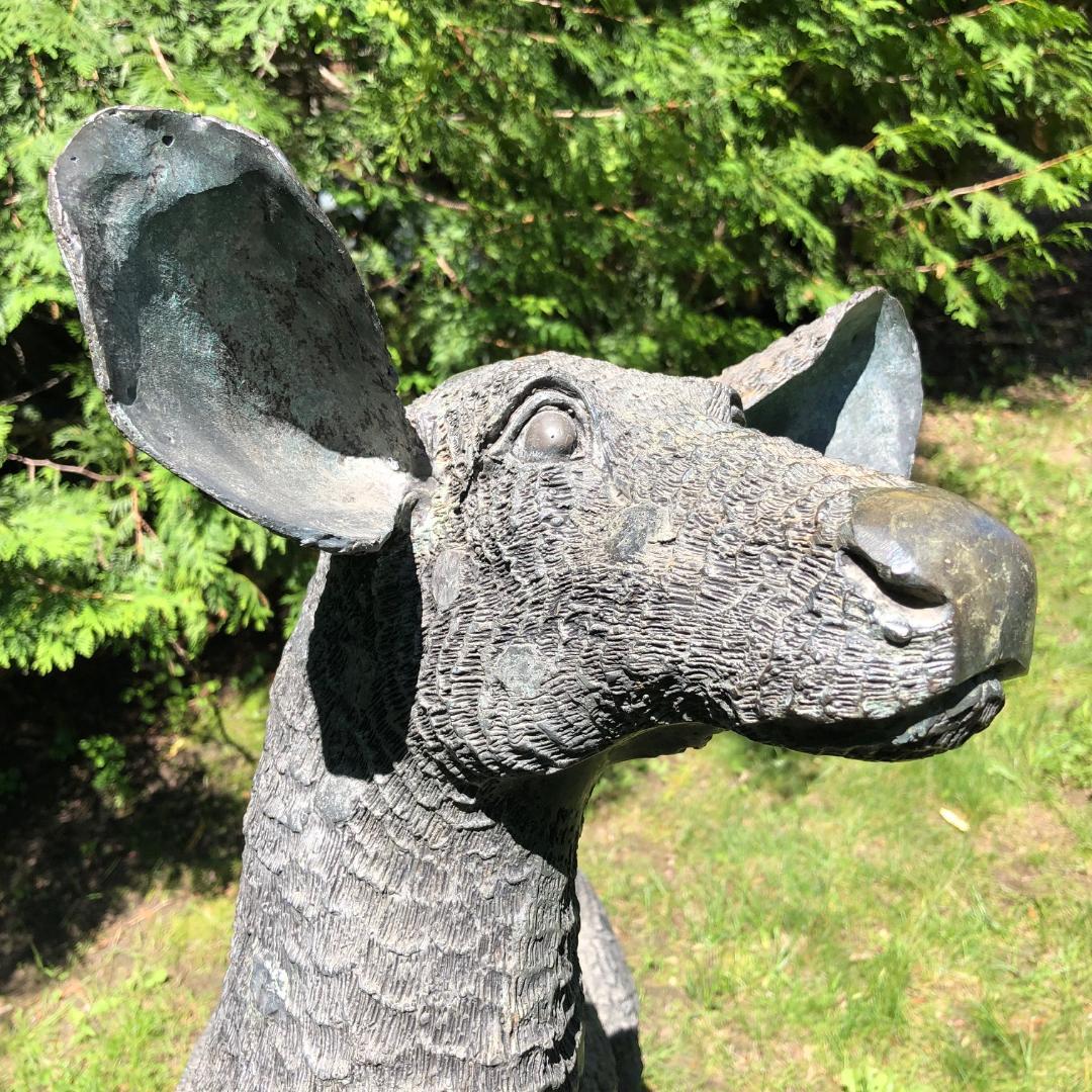 Fine Large Japanese Bronze Garden Deer Sculpture 5