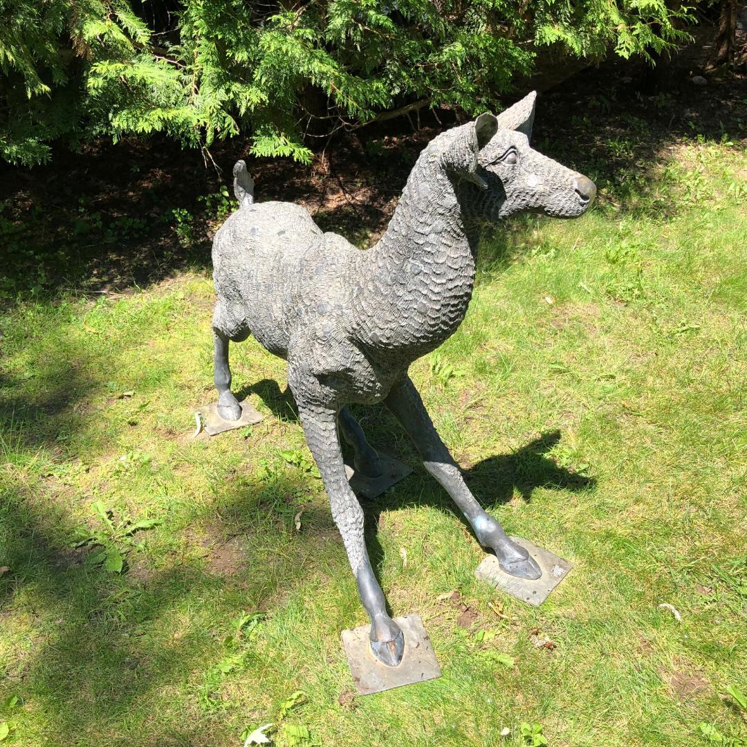 Fine Large Japanese Bronze Garden Deer Sculpture 6
