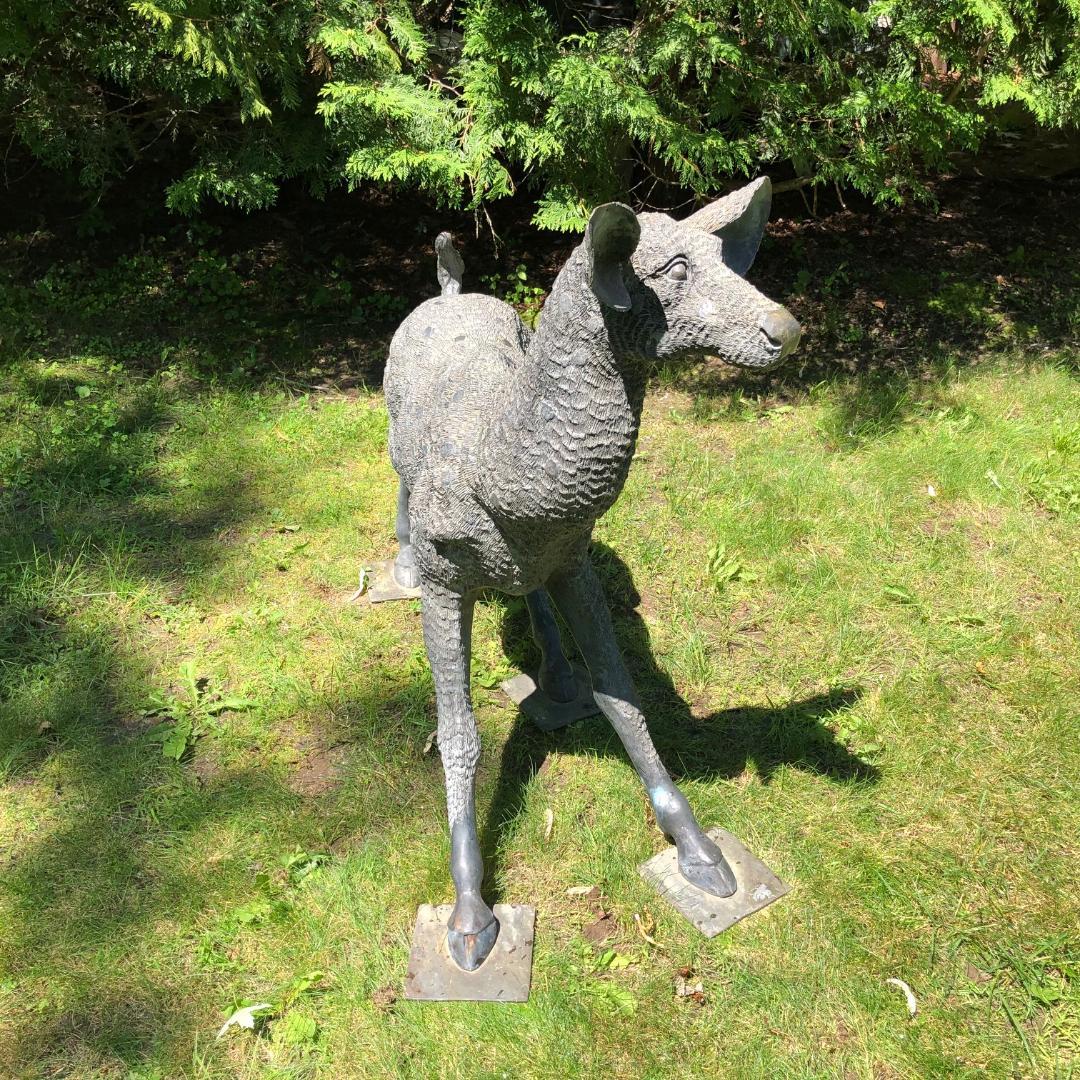 Fine Large Japanese Bronze Garden Deer Sculpture 7