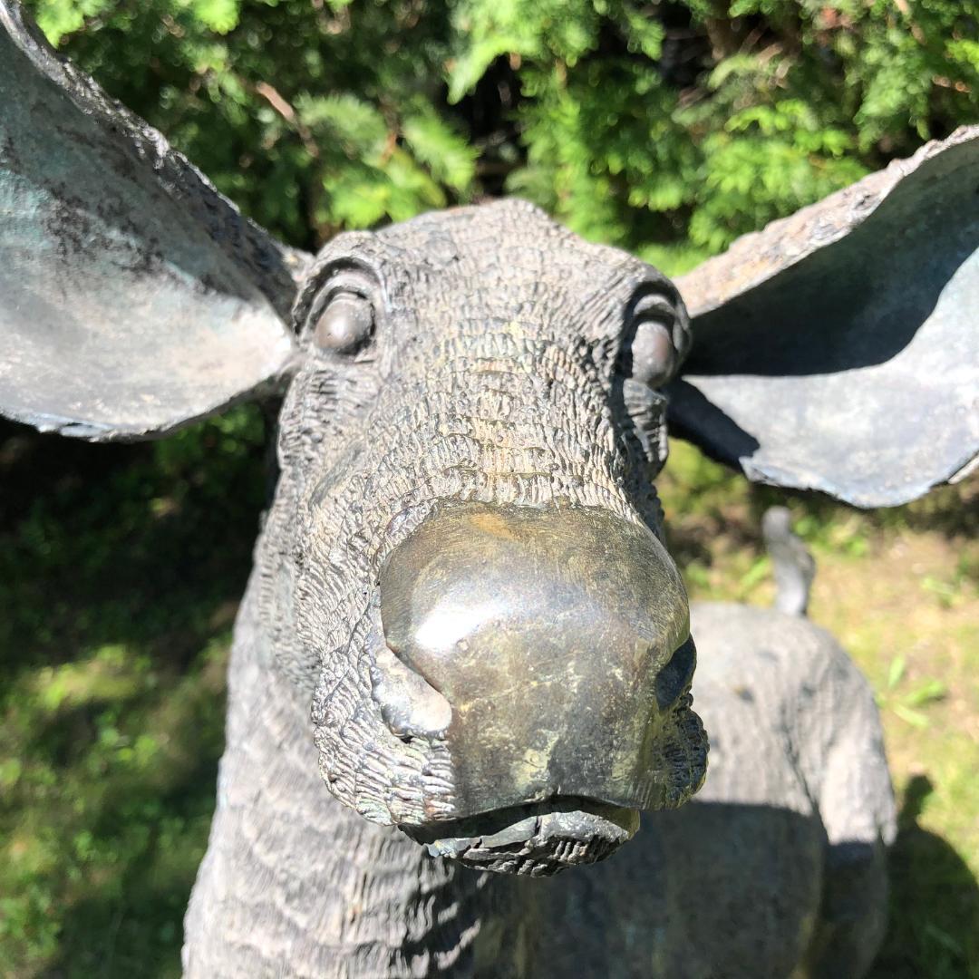 Fine Large Japanese Bronze Garden Deer Sculpture 8