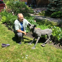 Fine Large Japanese Bronze Garden Deer Sculpture