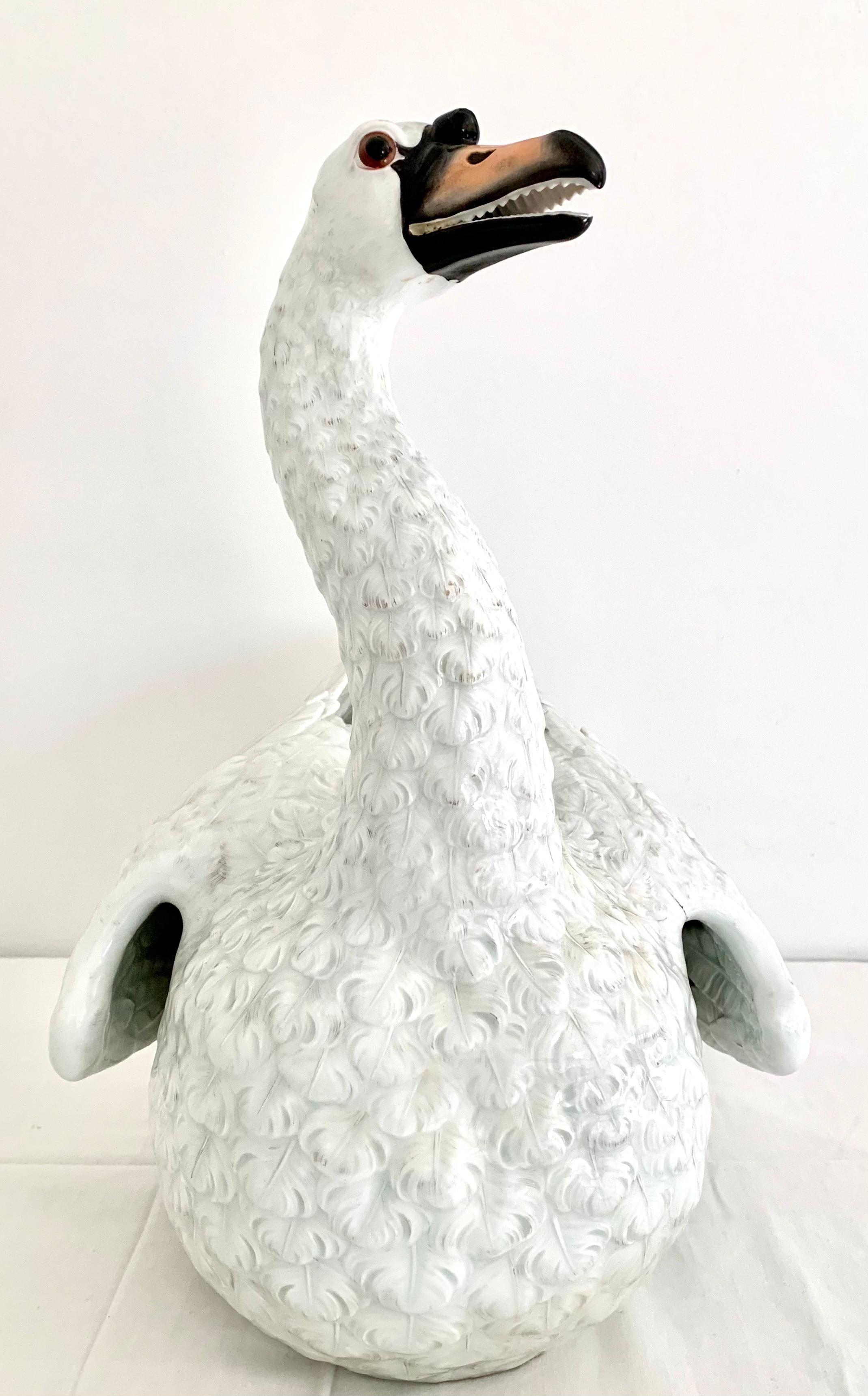 18th Century Fine Large Late 18th - Early 19th Century Meissen Porcelain Model of a Swan For Sale