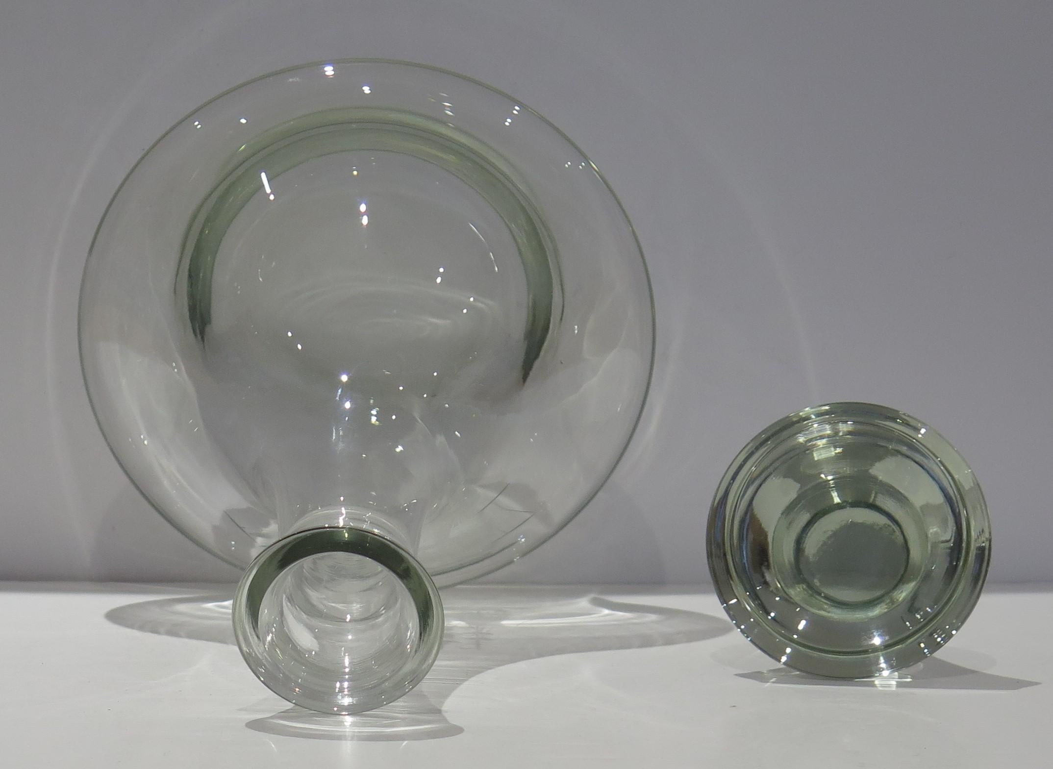 20th Century Large Lead Cut-Glass Ship's Decanter with engraved sailing ship, circa 1930 For Sale