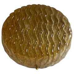 Fine Large Mid-Century Modern Murano Art Glass Flush Mount Ceiling Light Fixture