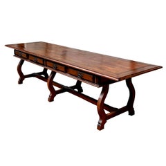 Fine Large Scale Antique Italianate Mahogany Refectory Table