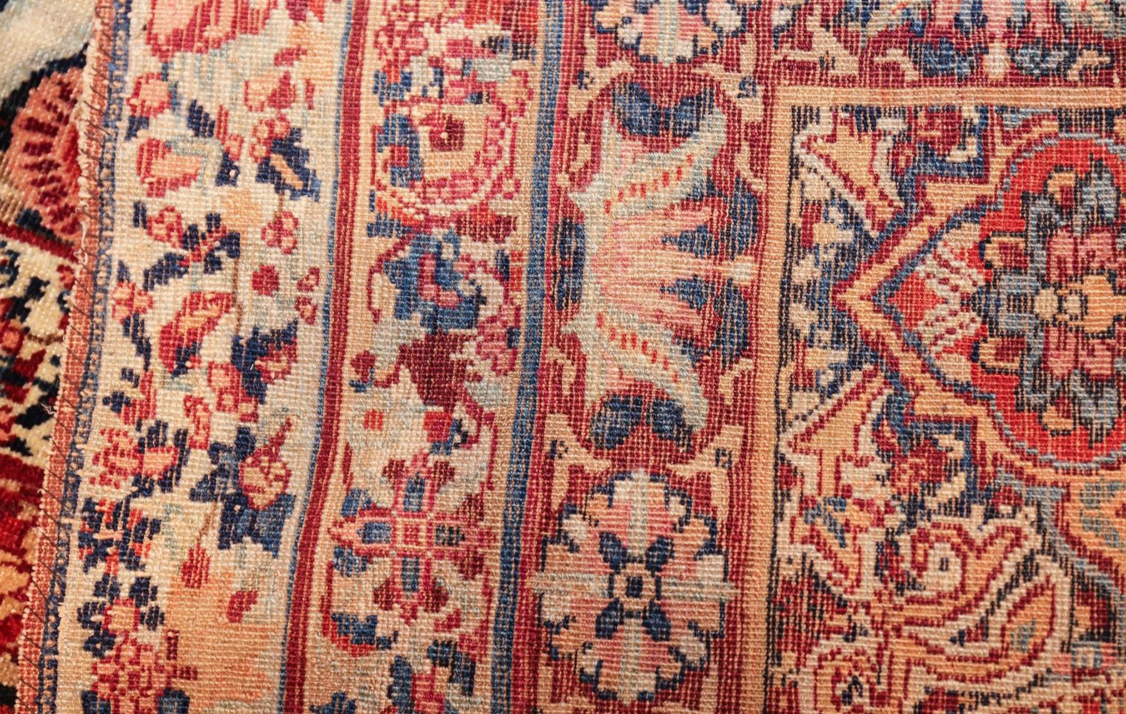Nazmiyal Silk & Wool Antique Persian Kerman Lavar Rug. Size: 10' 6