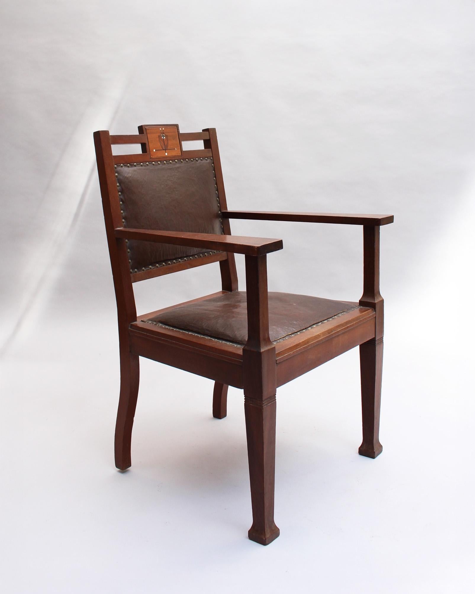 Austrian Fine Large Vienna Secession Armchair For Sale