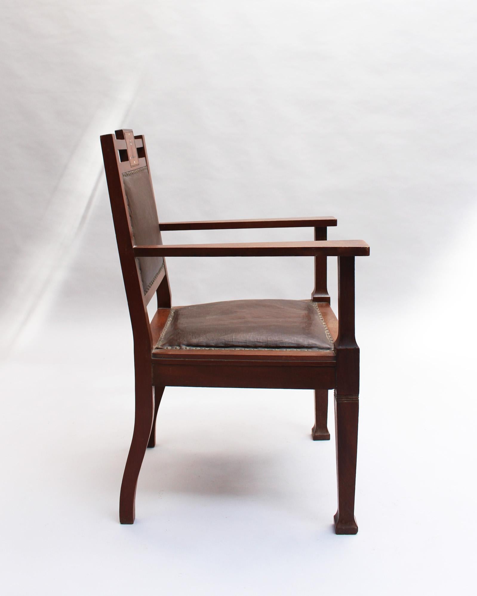 Fine Large Vienna Secession Armchair In Good Condition For Sale In Long Island City, NY
