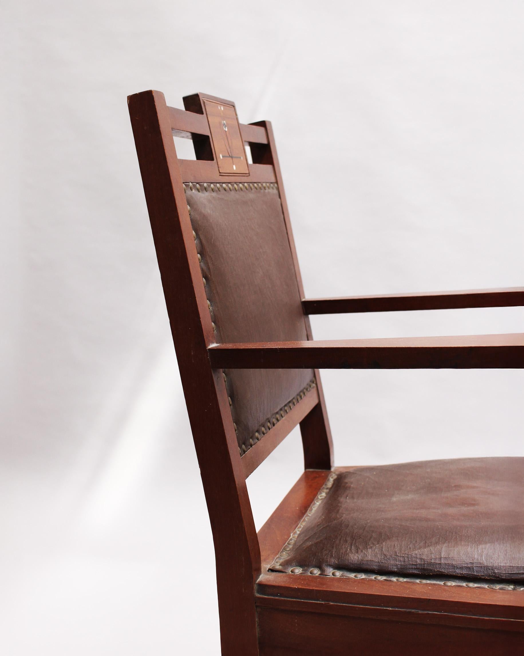 Fine Large Vienna Secession Armchair For Sale 3