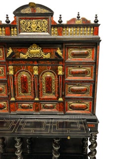 Fine Late 17th Century Flemish Tortoiseshell Architectural Cabinet On Stand