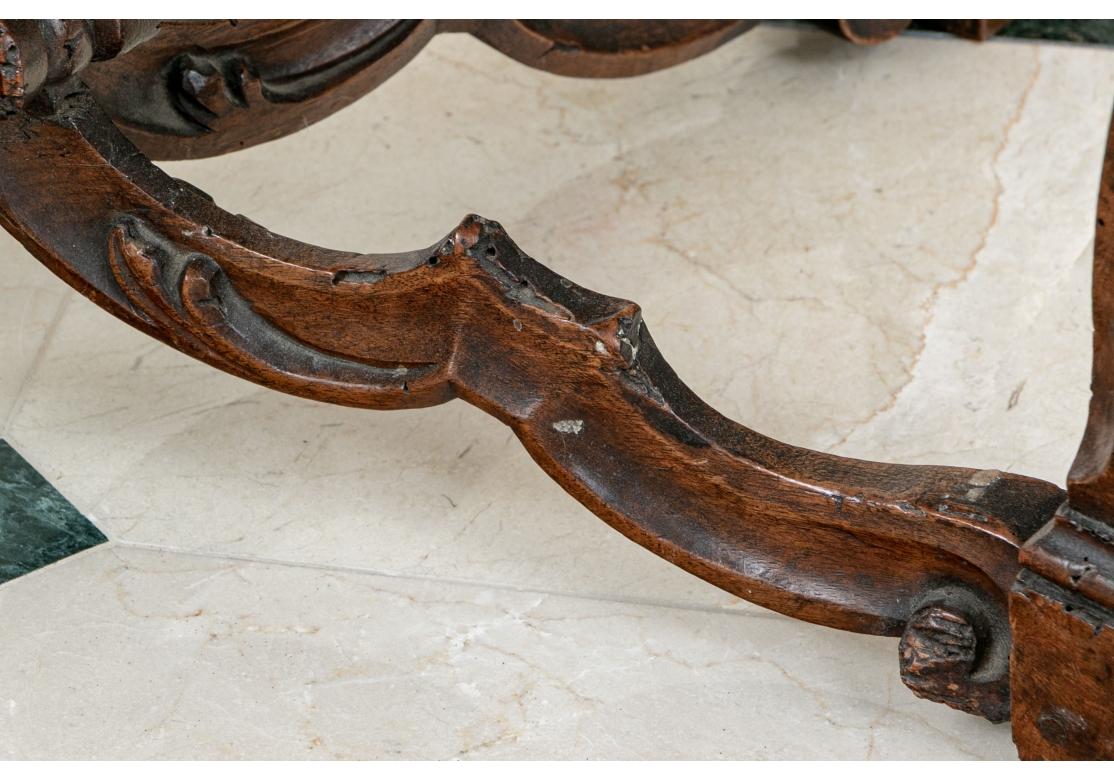 Fine Late 17th/ Early 18th C. Carved Walnut Bench W/ Christie's Provenance For Sale 1