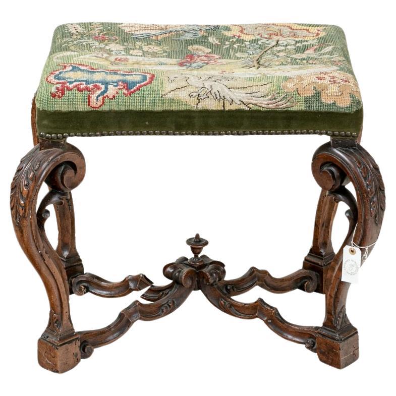 Fine Late 17th/ Early 18th C. Carved Walnut Bench W/ Christie's Provenance For Sale