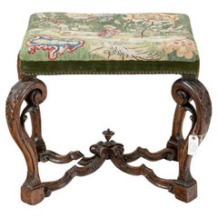 Fine Late 17th/ Early 18th C. Carved Walnut Bench W/ Christie's Provenance