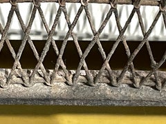 Fine Late 18th C. American Brass & Steel Wirework Nursery Guard Fireplace Fender