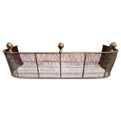 Fine Late 18th C. American Brass & Steel Wirework Nursery Guard Fireplace Fender
