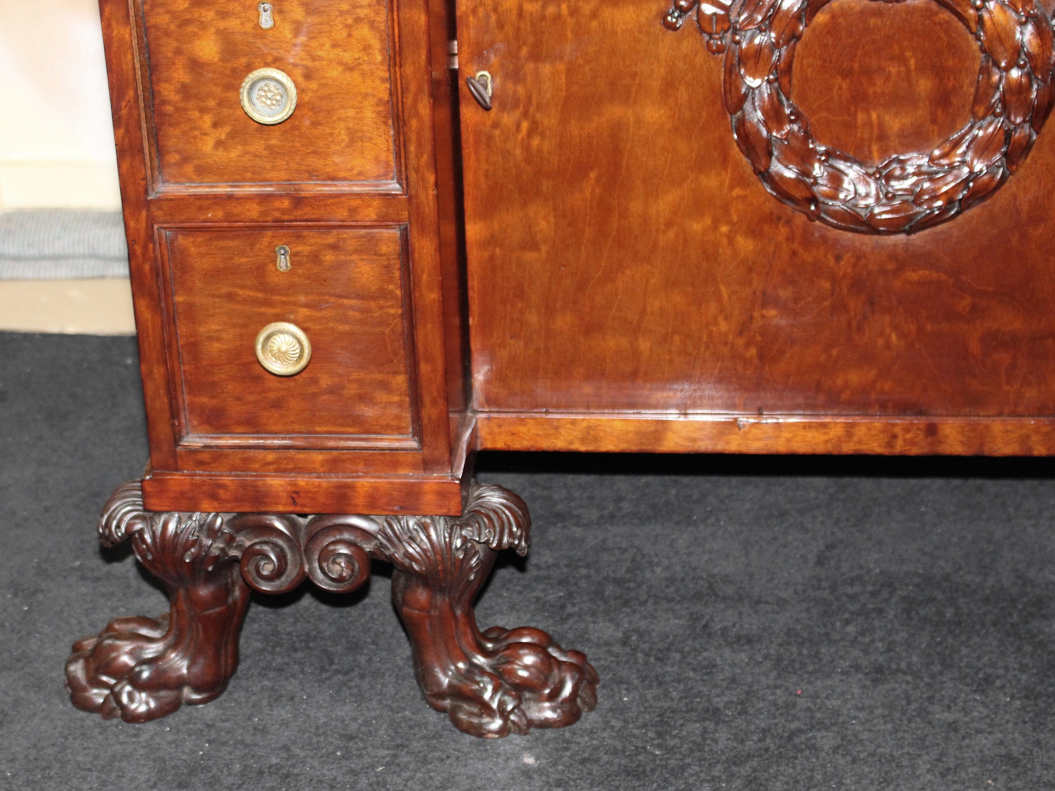 Fine Late 18th c. Mahogany Desk with Carved Feet For Sale 10