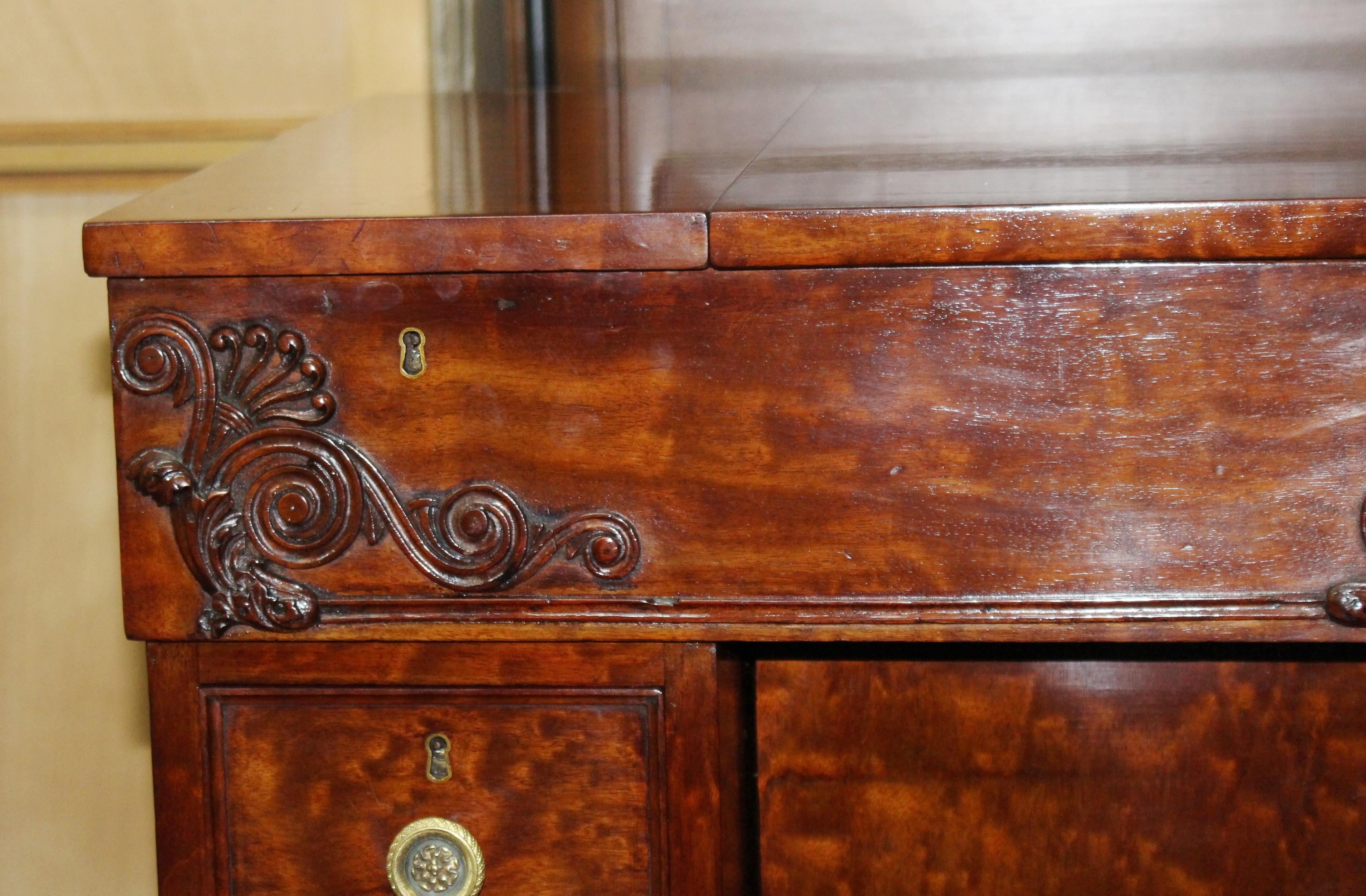 Fine Late 18th c. Mahogany Desk with Carved Feet For Sale 4