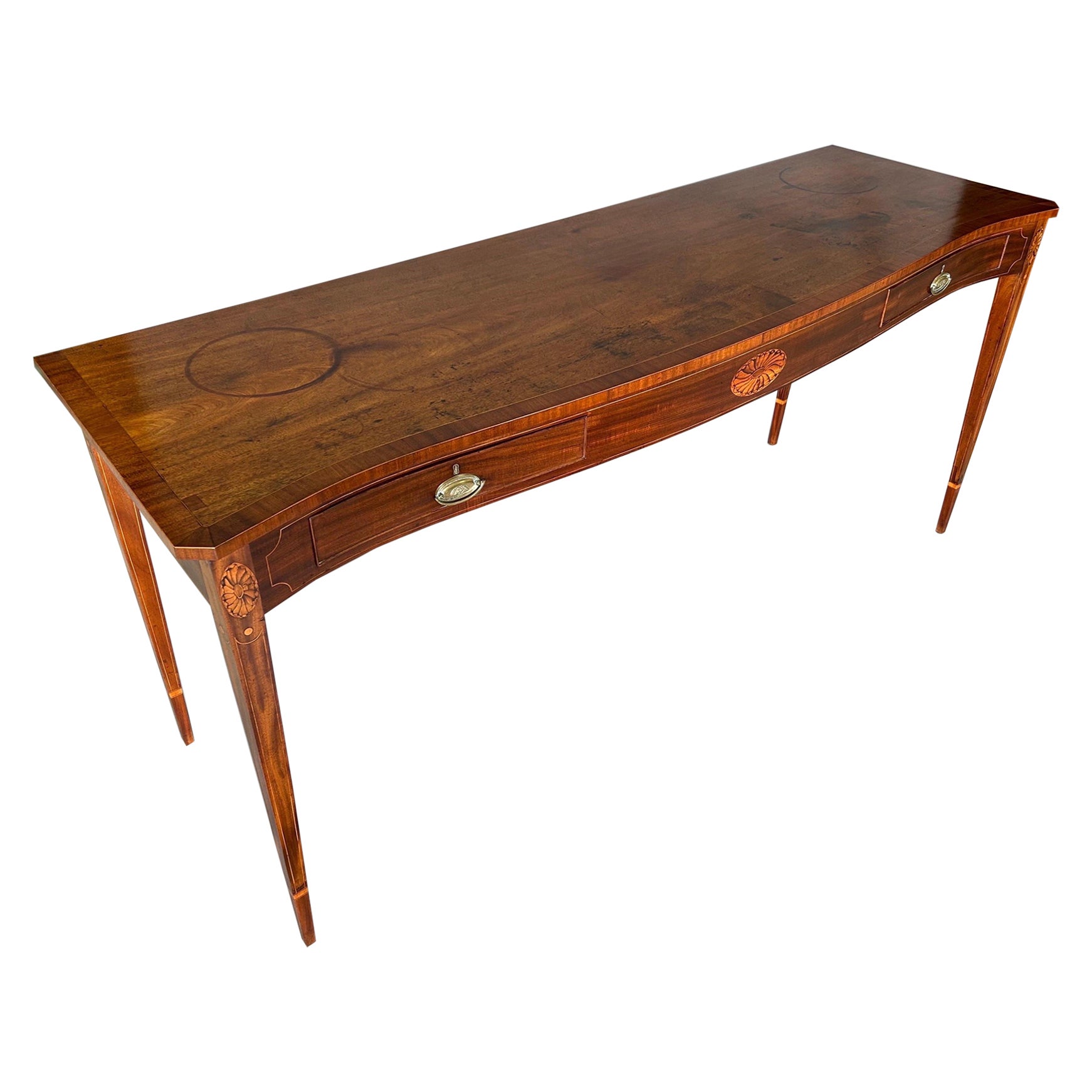 Feine georgianische Serpentinintarsien aus dem späten 18.  Mahagoni Sideboard