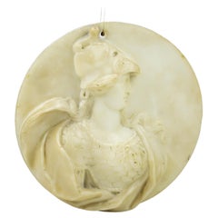 Fine Late 18th Century Grand Tour Marble Tondo of Athena
