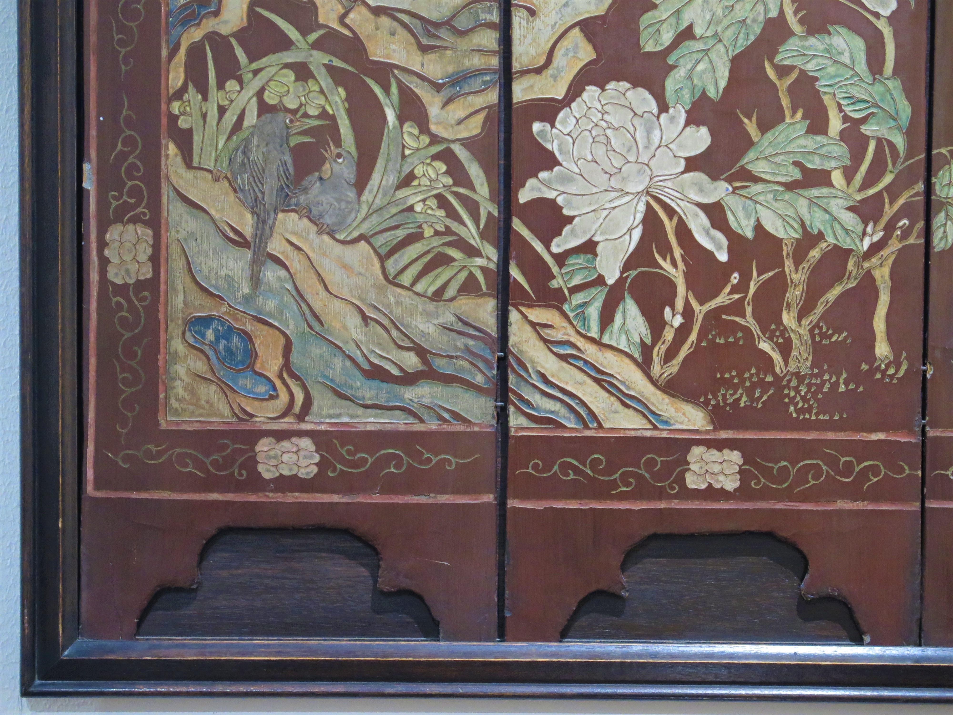 Fine Late 18th early 19th Century Eight (8) Panel Chinese Coromandel Framed Scre In Good Condition In Dallas, TX
