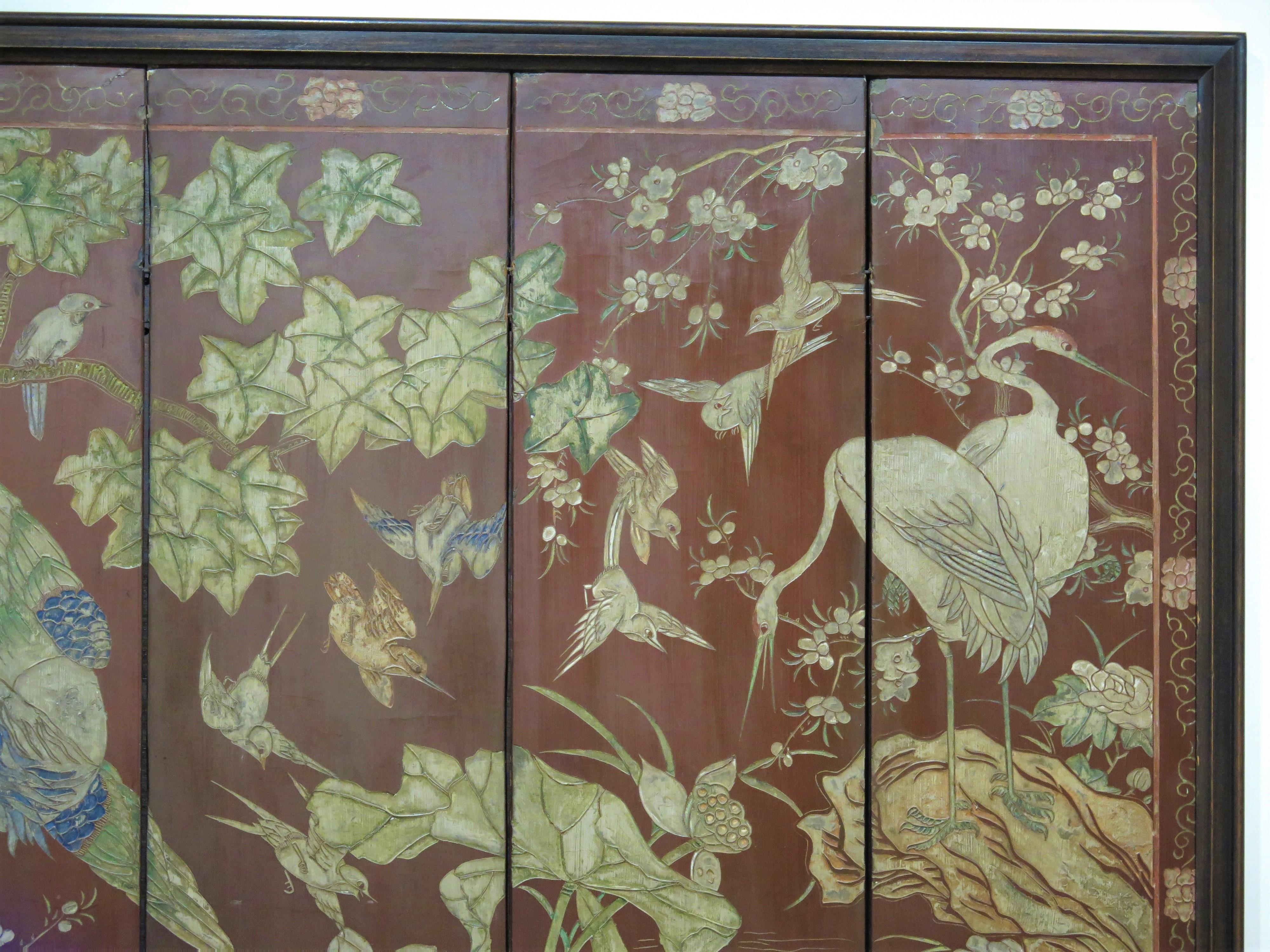 Wood Fine Late 18th early 19th Century Eight (8) Panel Chinese Coromandel Framed Scre