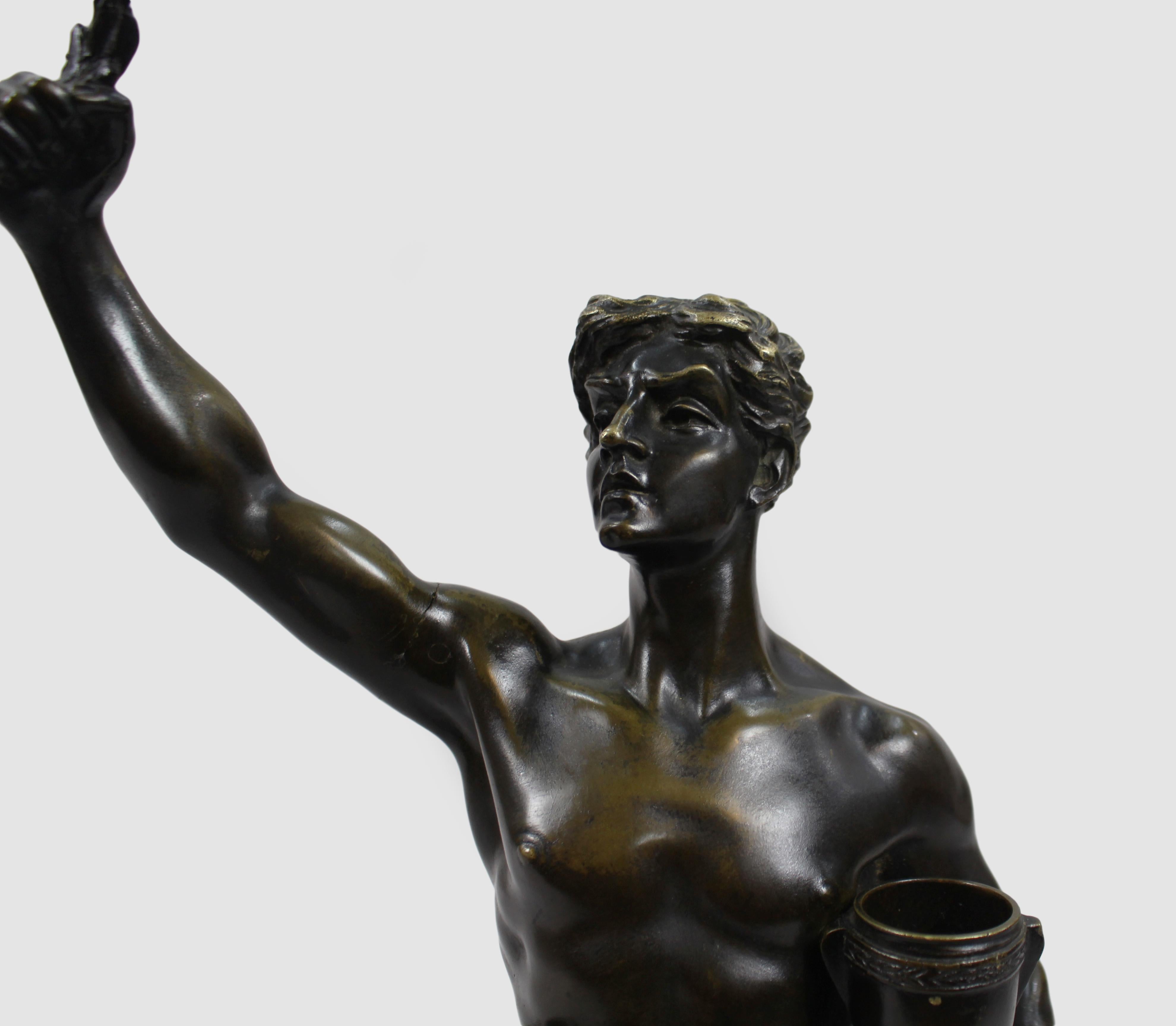 Raffinata figura in bronzo della fine del XIX secolo firmata Lemoyne in vendita 14