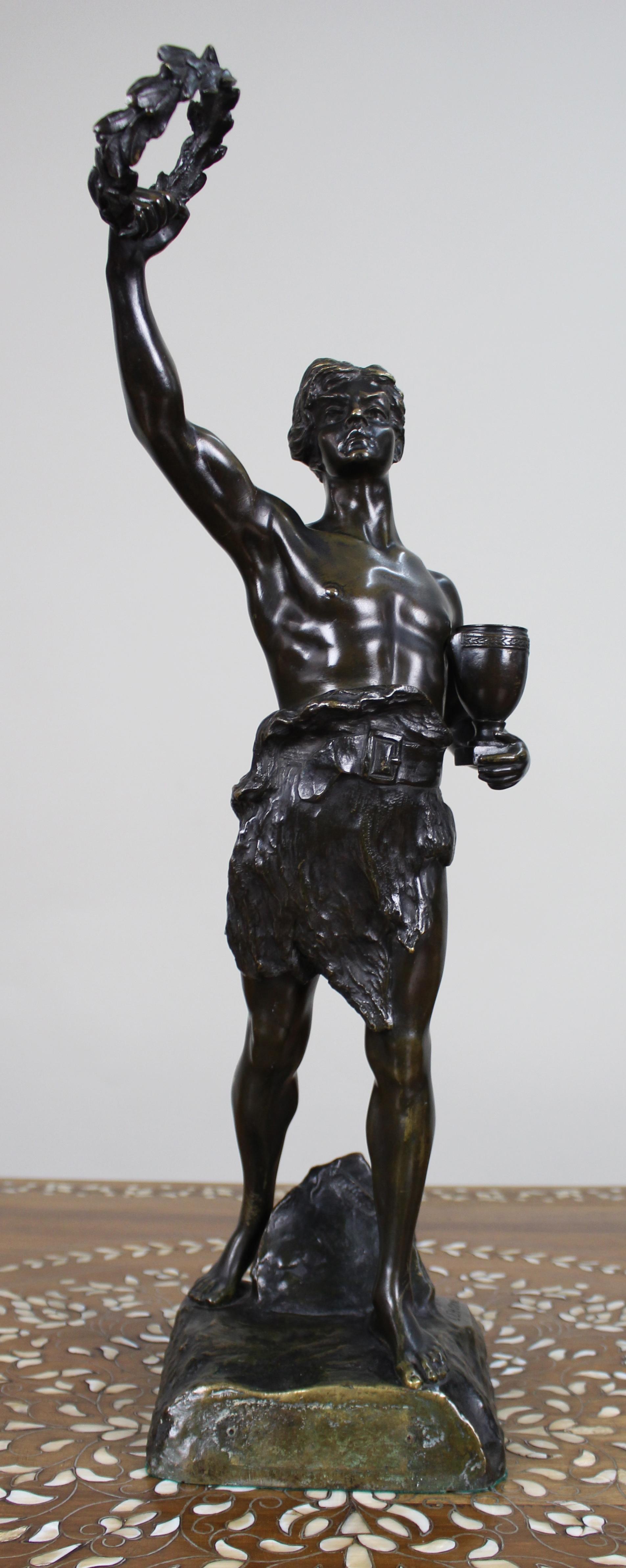 Francese Raffinata figura in bronzo della fine del XIX secolo firmata Lemoyne in vendita