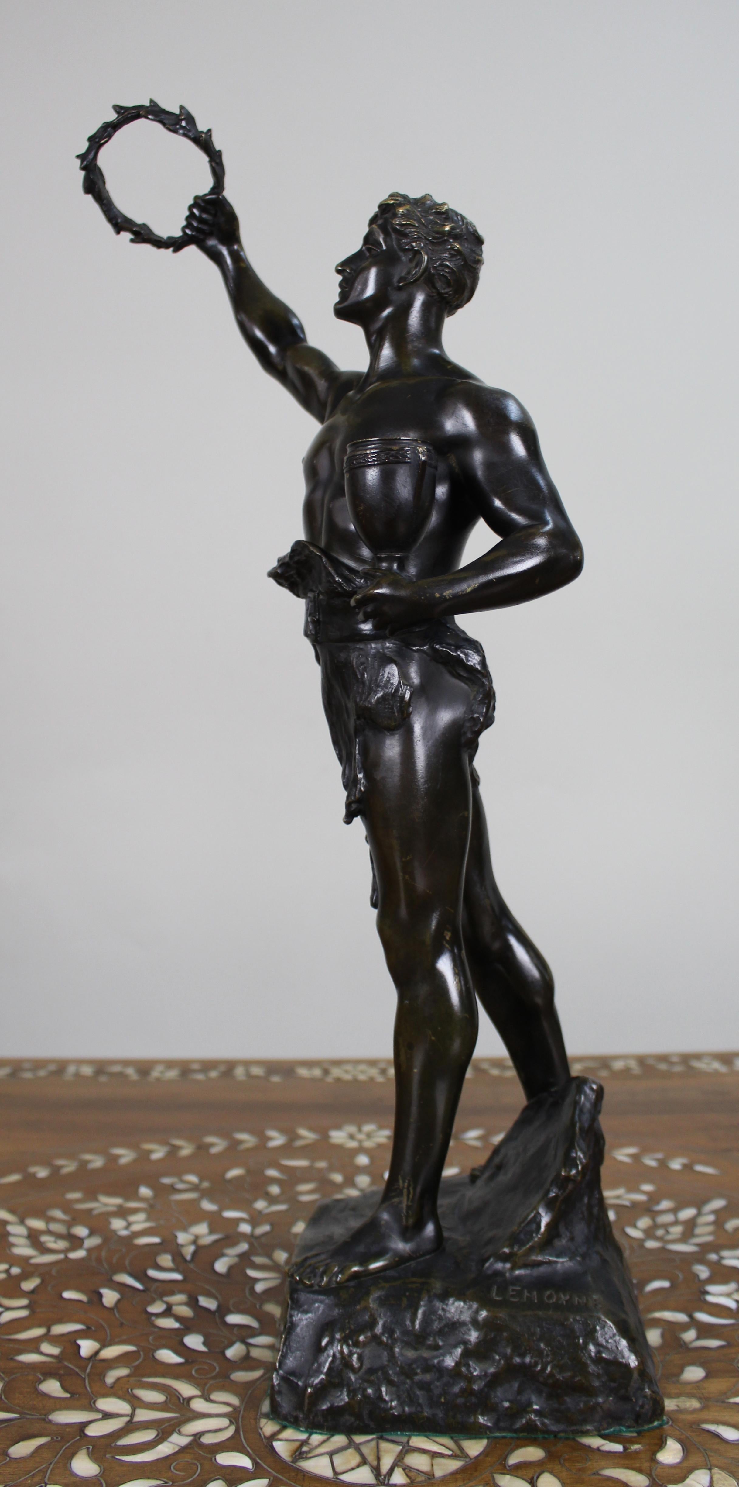 Raffinata figura in bronzo della fine del XIX secolo firmata Lemoyne in vendita 2