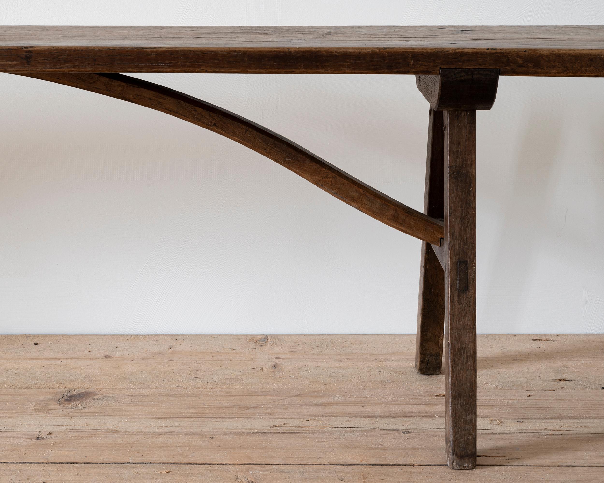 Fine late 19th Century French Wooden Bench In Good Condition For Sale In Mjöhult, SE