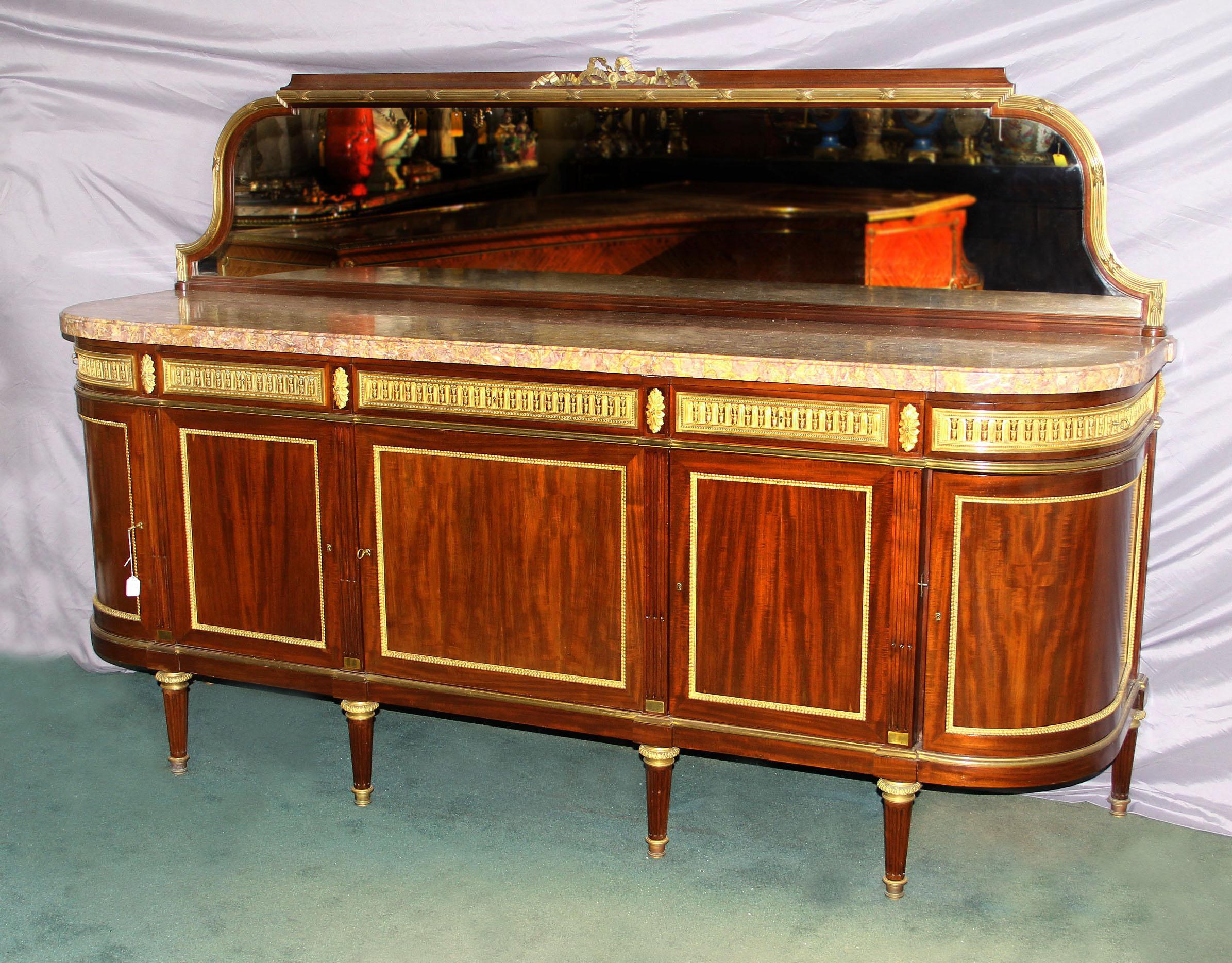 Raffinato buffet/server in bronzo dorato della fine del XIX secolo di François Linke in vendita 4