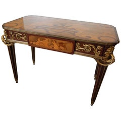 Antique Fine Late 19th Century Gilt Bronze-Mounted Inlaid Table De Salon-Francois Linke