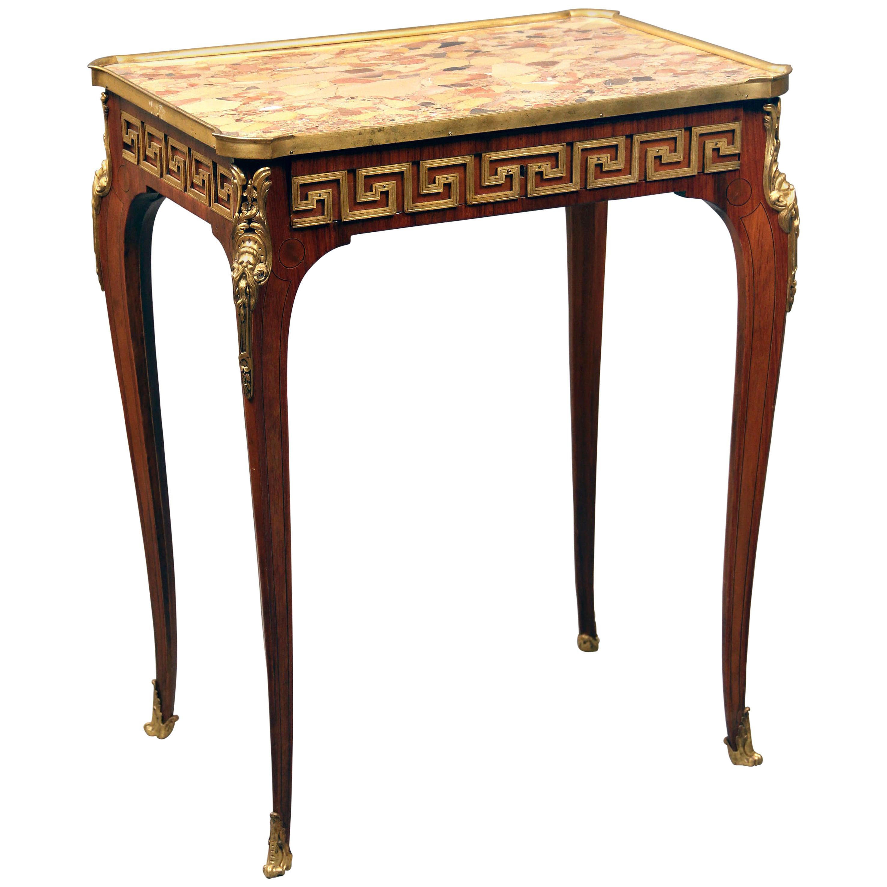 Fine Late 19th Century Gilt Bronze-Mounted Lamp Table by Paul Sormani