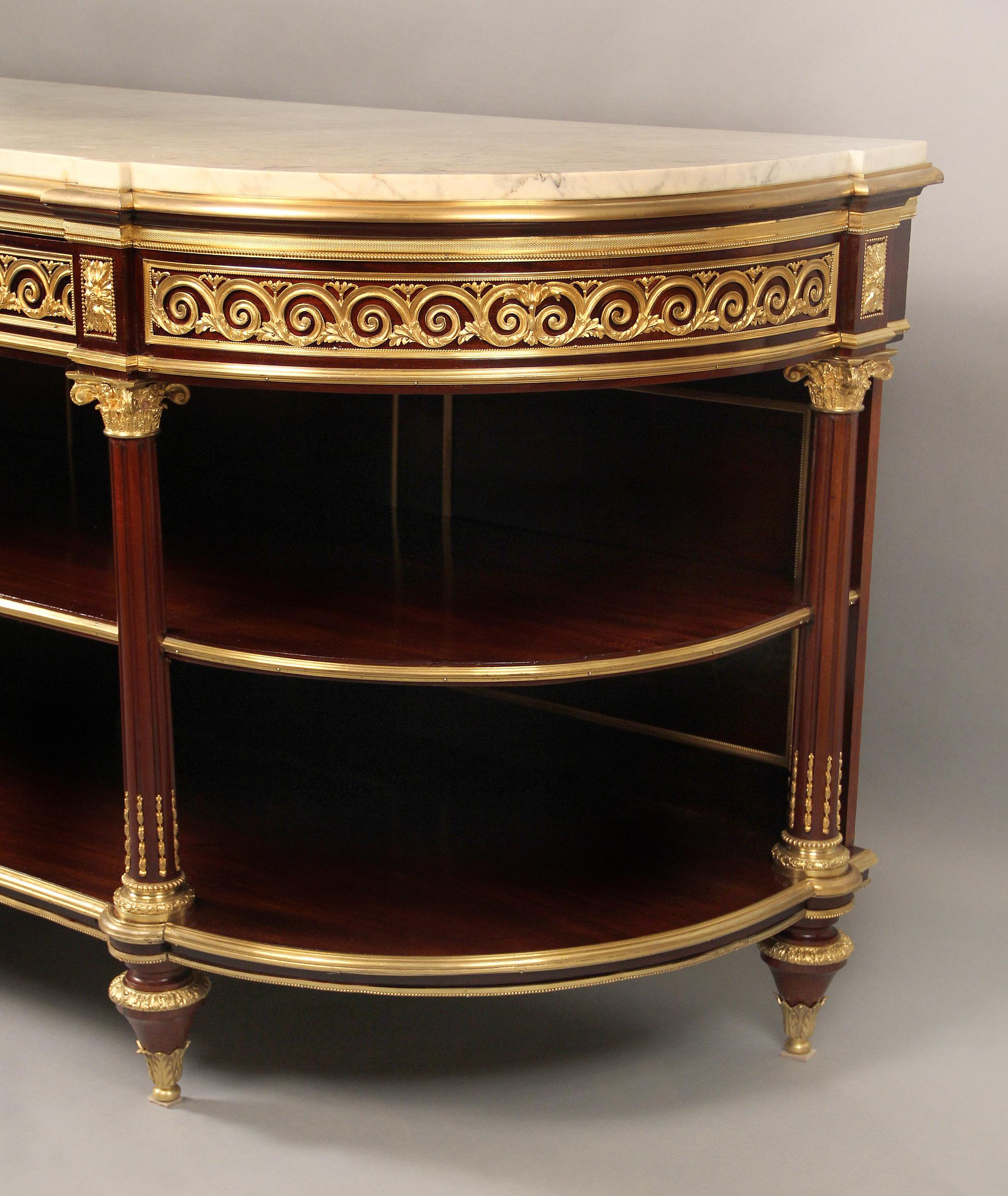 French Fine Late 19th Century Gilt Bronze Mounted Three-Tier Dessert Console / Server