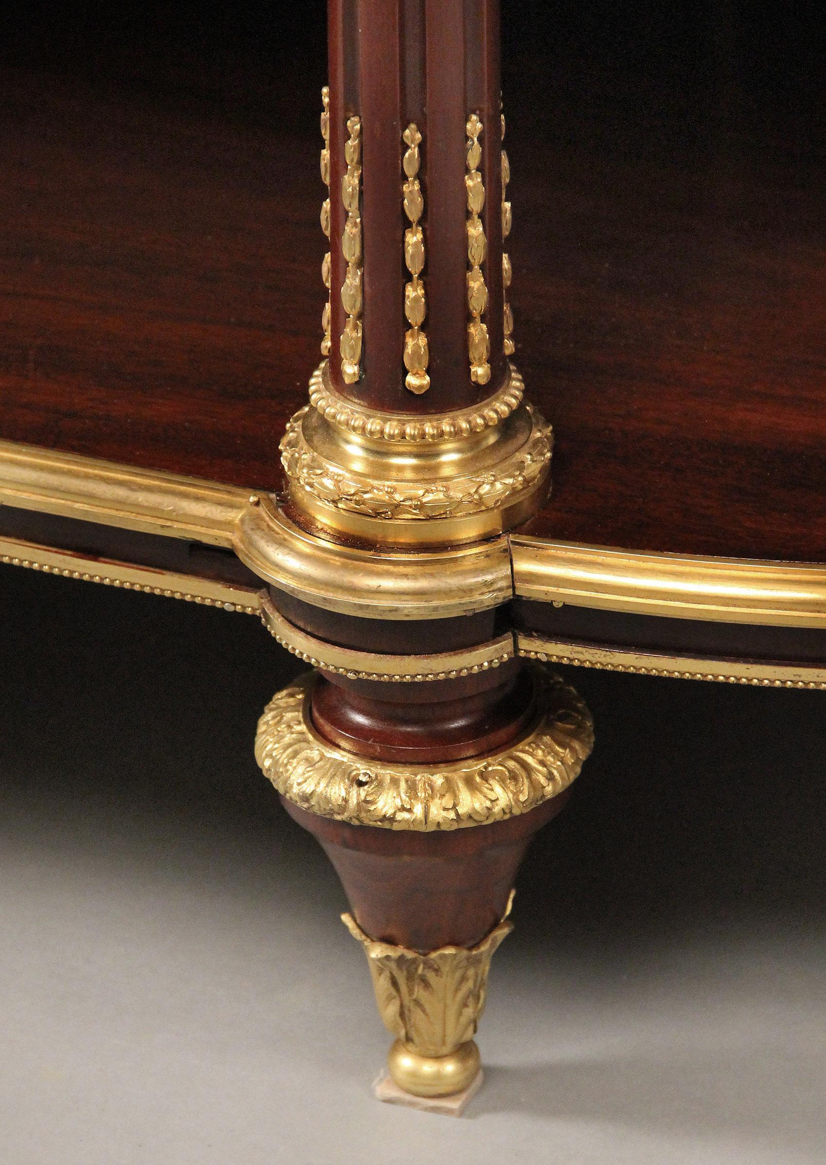 Marble Fine Late 19th Century Gilt Bronze Mounted Three-Tier Dessert Console / Server