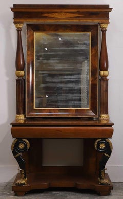 Fine Late 19th Century Mahogany and Parcel Gilt Console Table & Pier Mirror