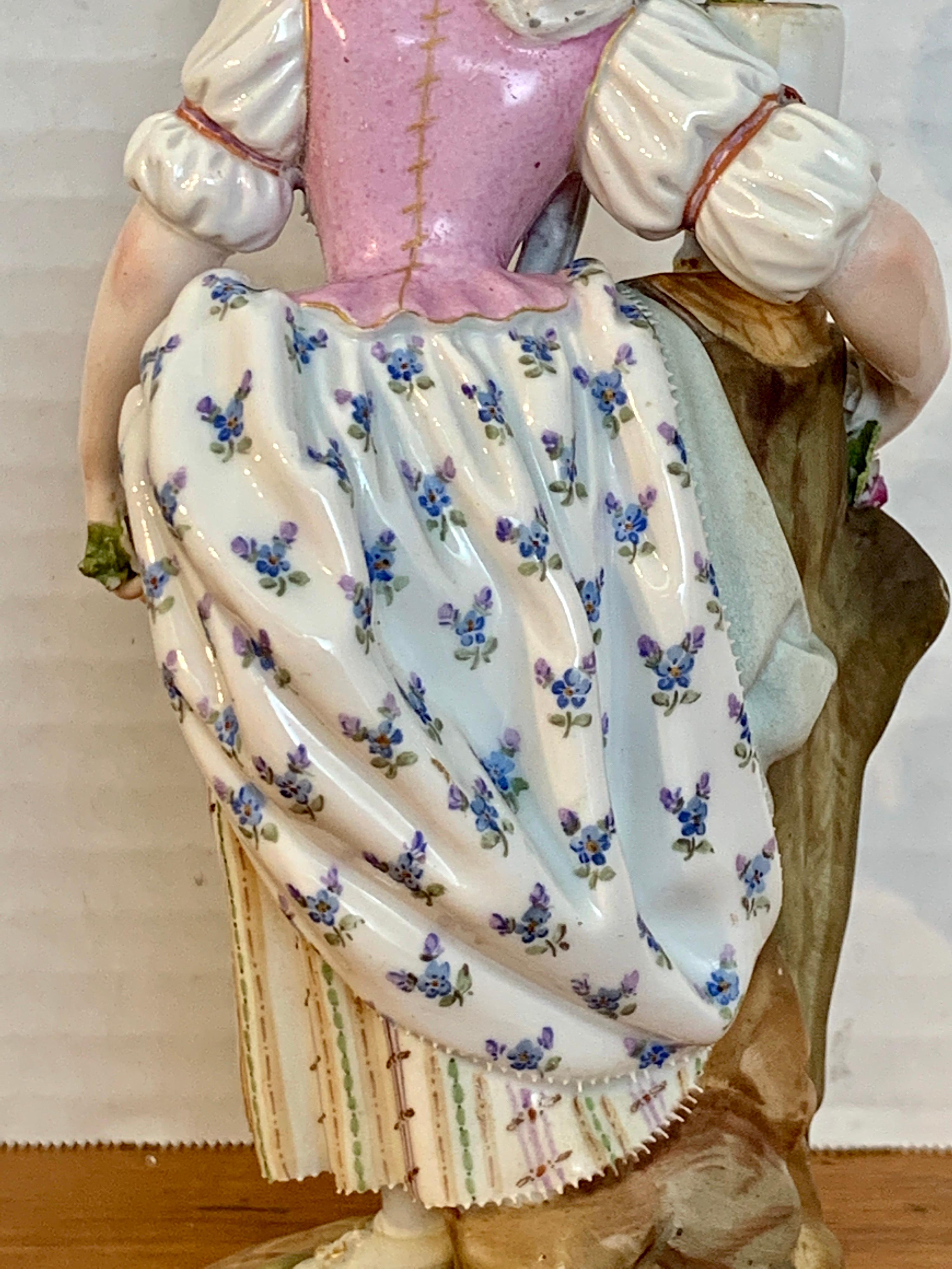 Fine Late 19th Century Meissen Figurine of a Lady Gardener 1
