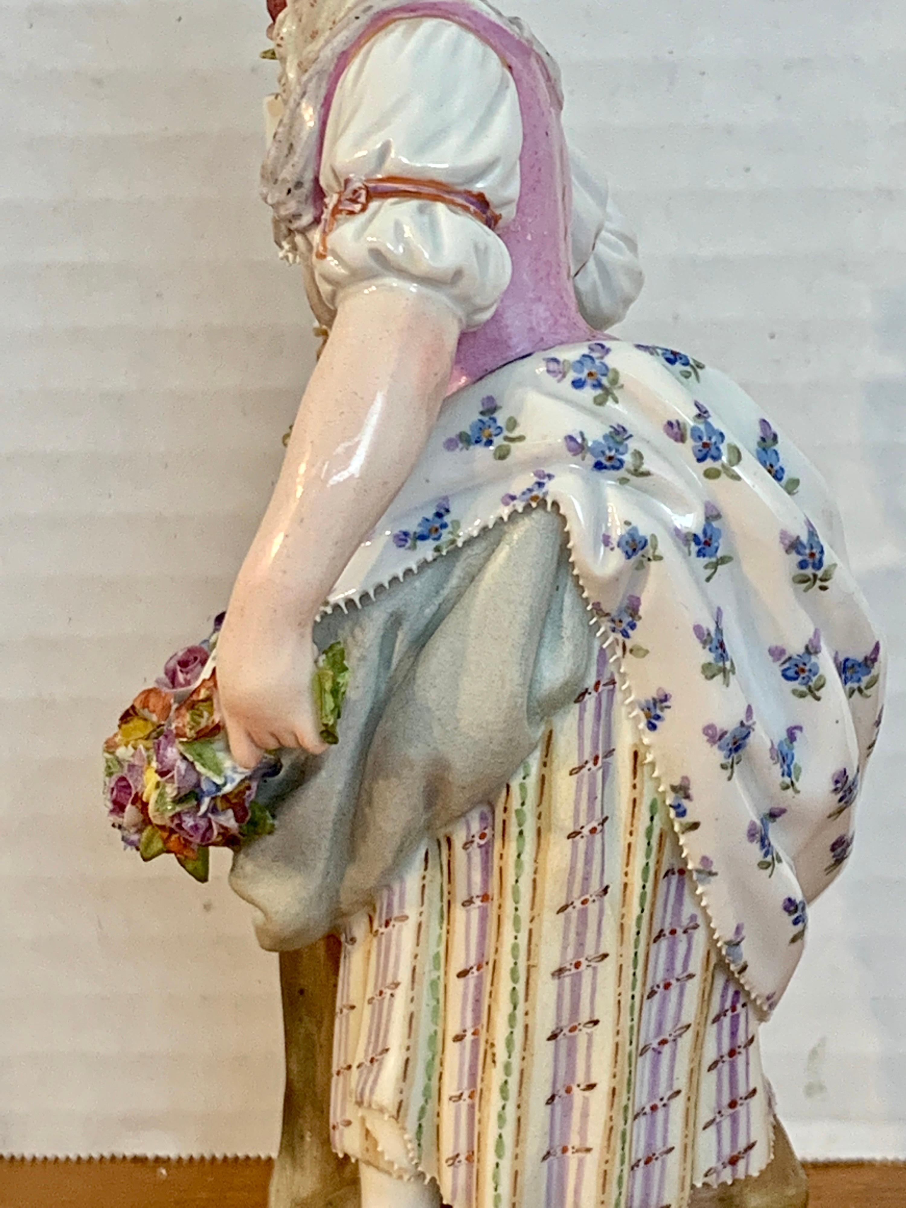 Fine Late 19th Century Meissen Figurine of a Lady Gardener 2